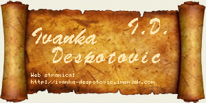 Ivanka Despotović vizit kartica